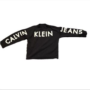 Calvin Klein Jeans Black Sweatshirt with Bold White Lettering